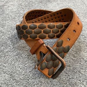 Leather studded belt